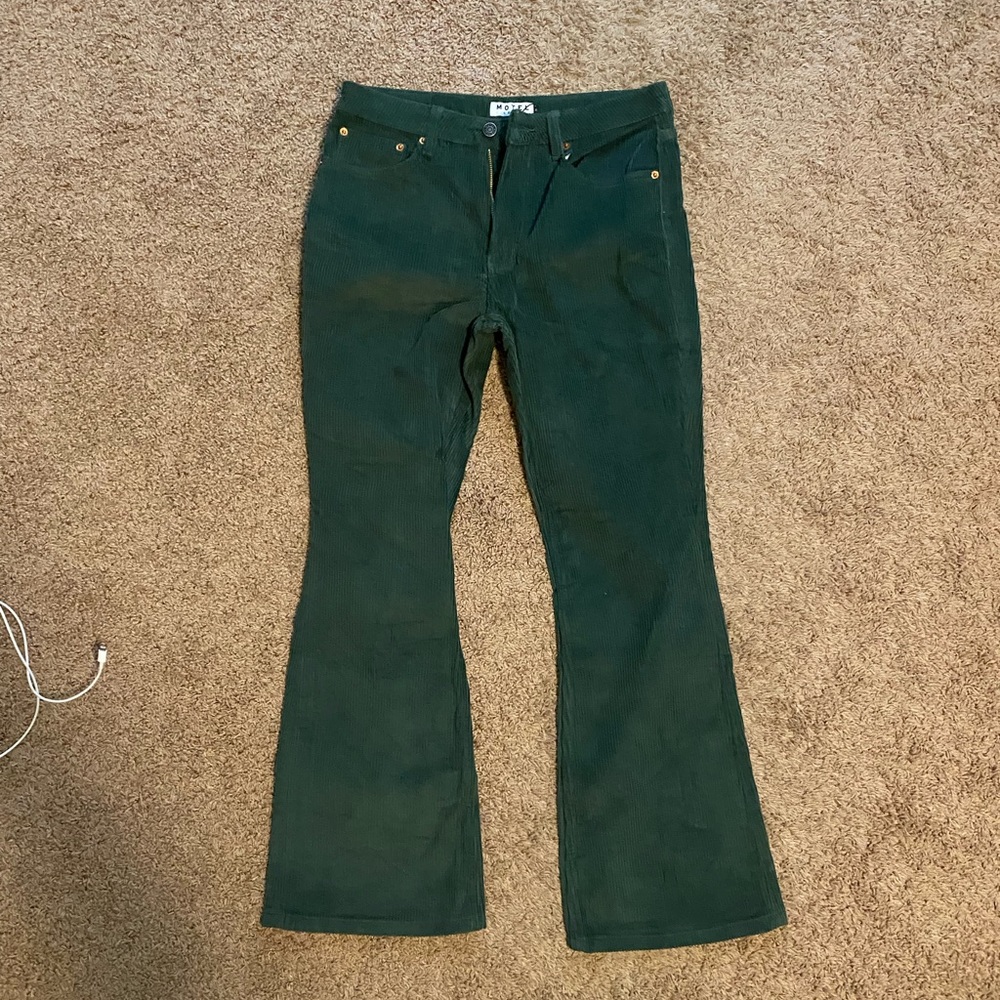 Motel Rocks Green Corduroy Bootleg Pants MOTEL X Olivia O’Neil